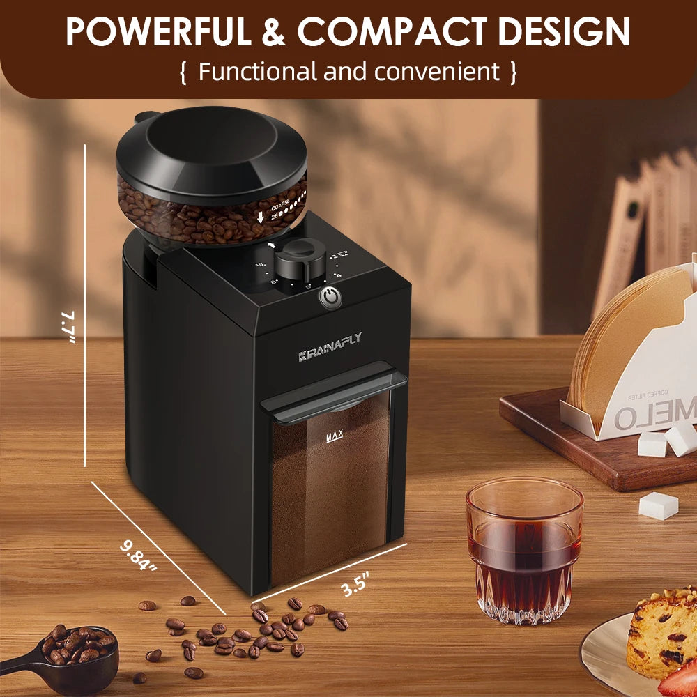 Vexaroa Electric Burr Coffee Grinder with 28 Settings