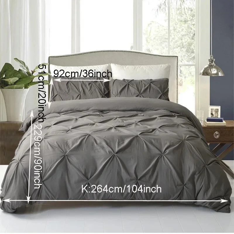 Handmade Queen King Bedding Set Twisting Comforter Cover Pillow Shams Home Polyester 3pcs Stylish Could-like Duvet Cover Set