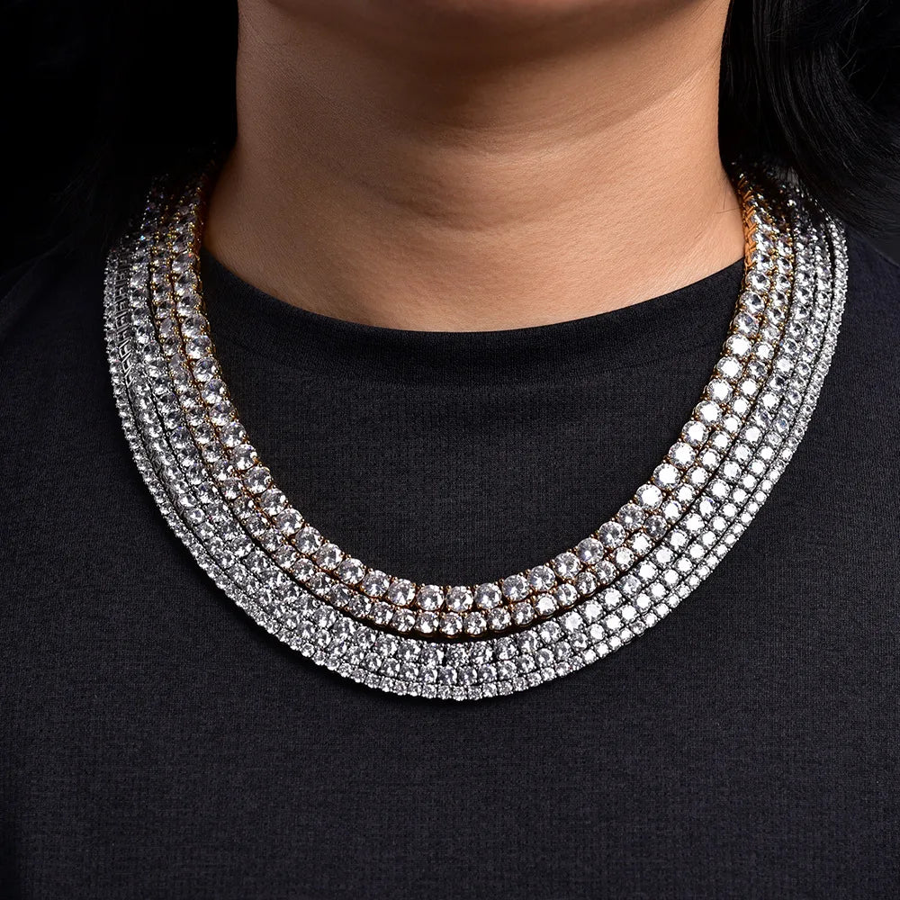 Vexaroa D VVS1 Moissanite Tennis Necklace | 925 Silver