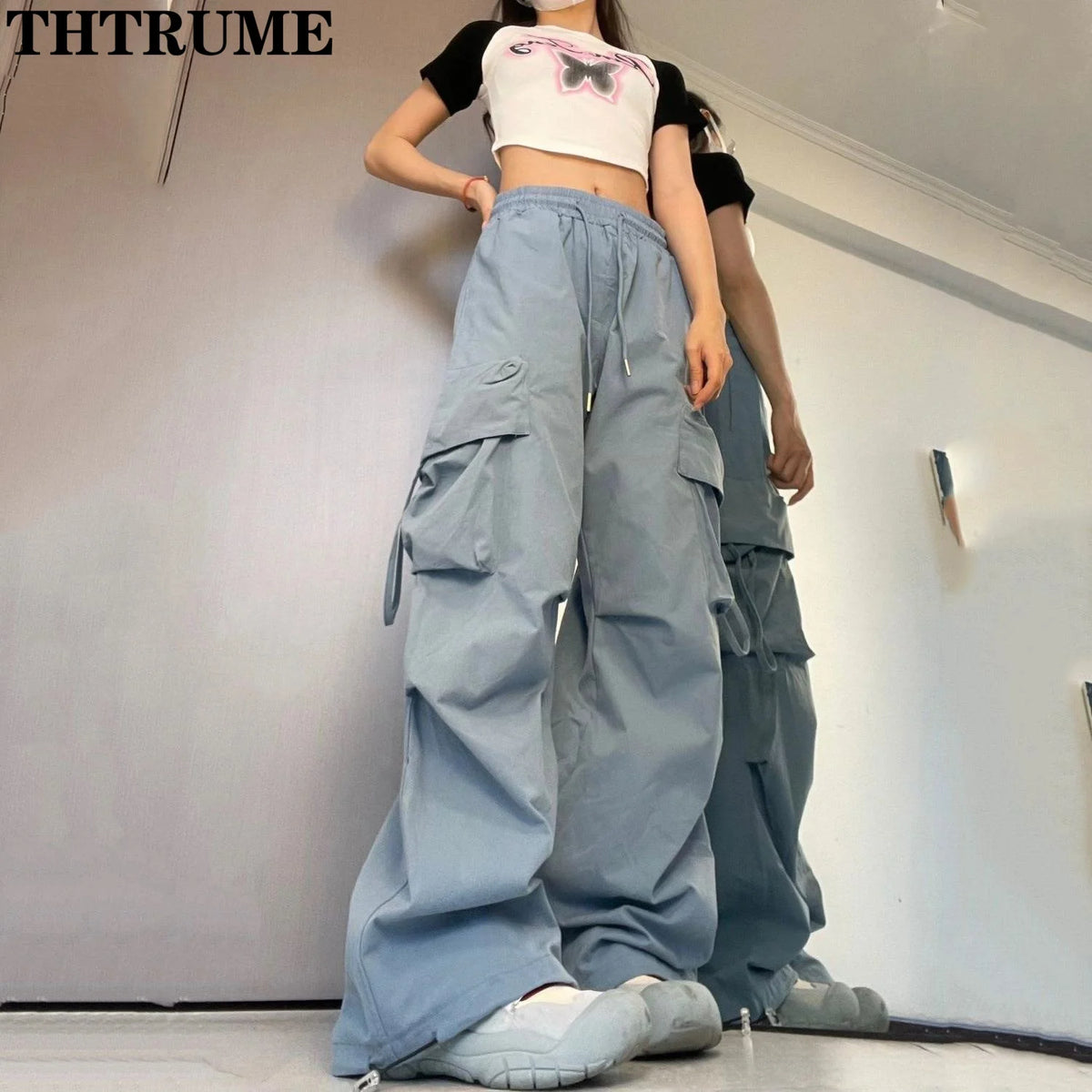 Vexaroa Women's Oversized Retro Streetwear Joggers