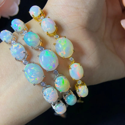 S925 Opal Bracelet Luxury Gemstone Jewelry | Vexaroa