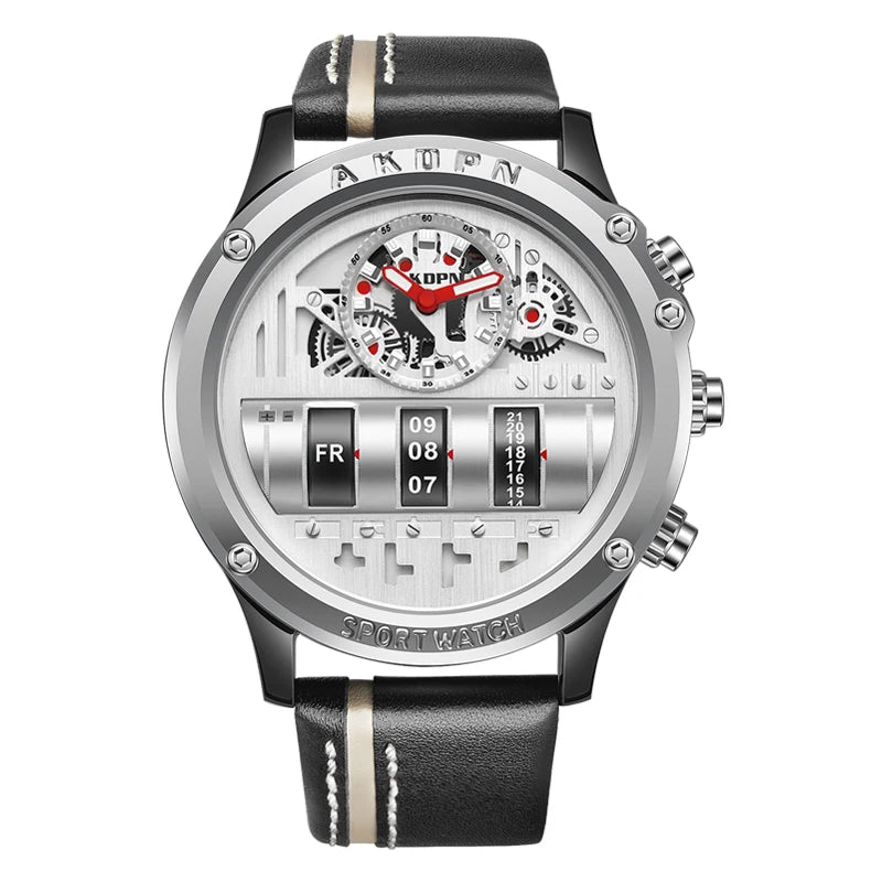 Vexaroa Men's Quartz Watch with Leather Strap