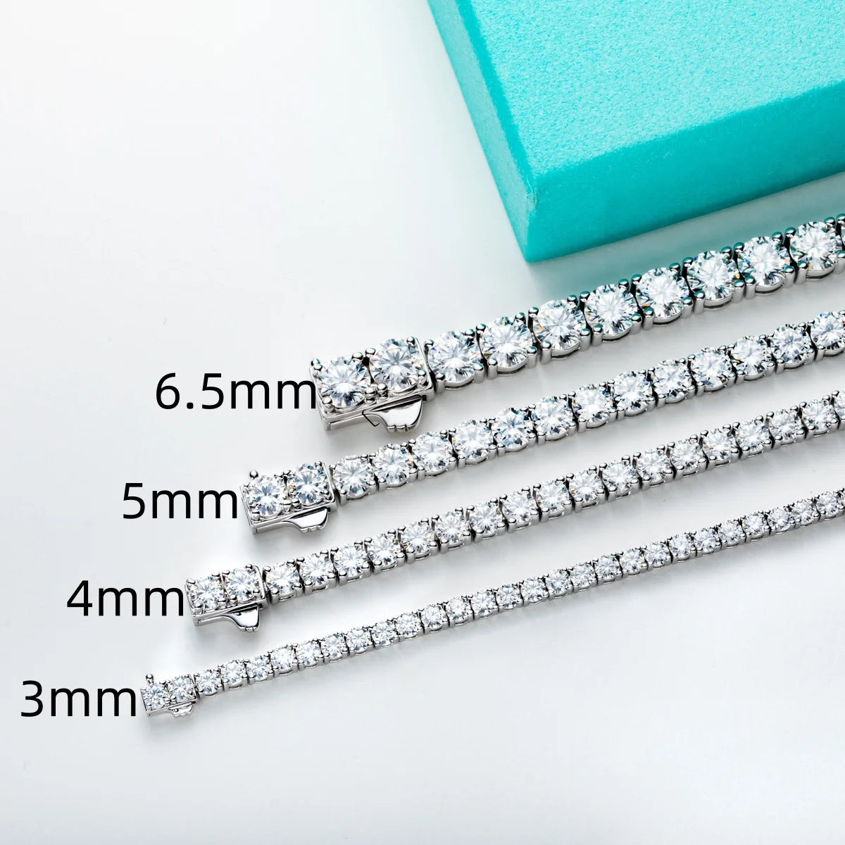 Moissanite Tennis Bracelet - D Colour, 925 Silver, 3-6.5mm | Vexaroa