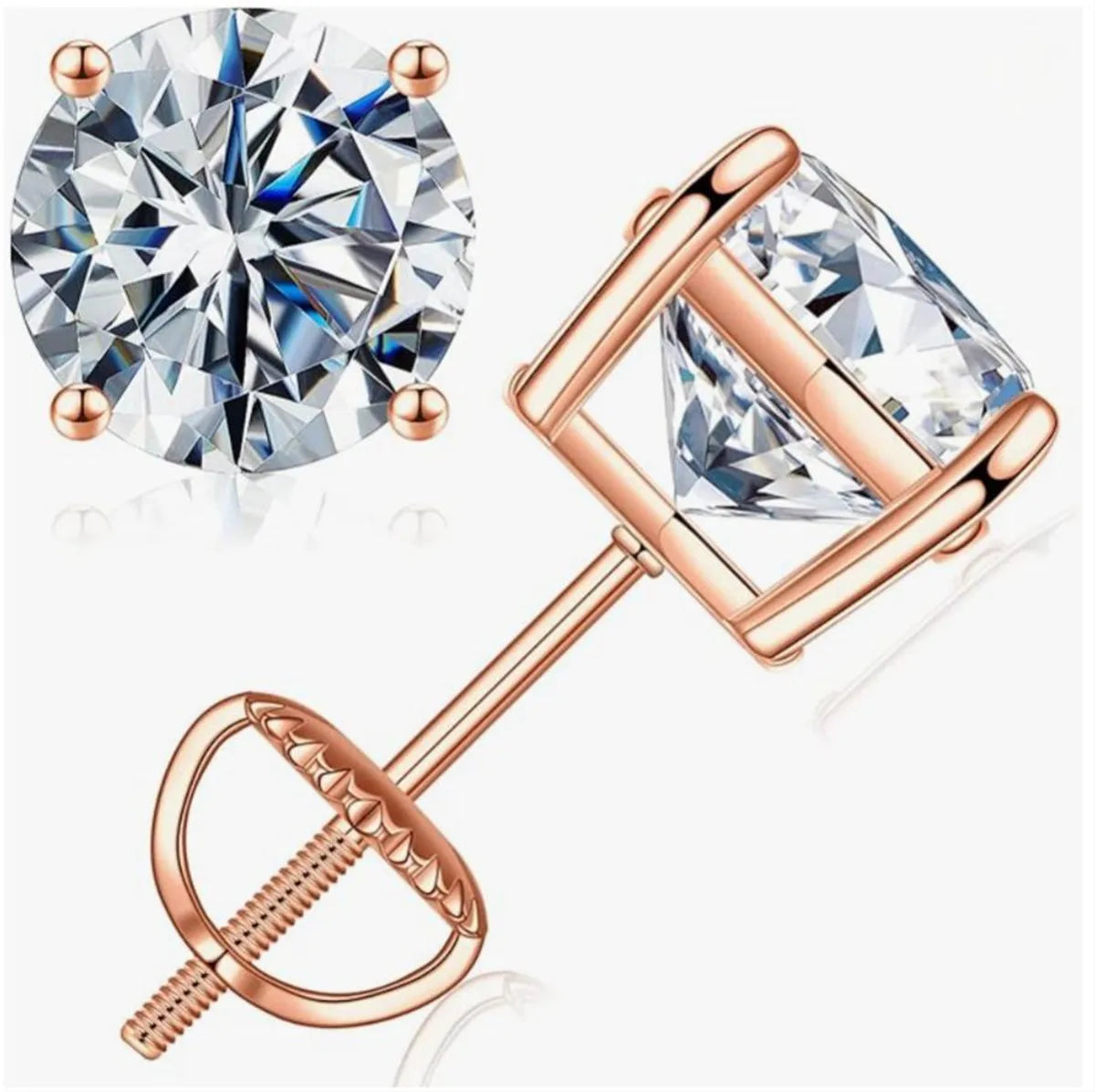 Vexaroa 14K Gold Lab-Grown Diamond Four-Prong Studs
