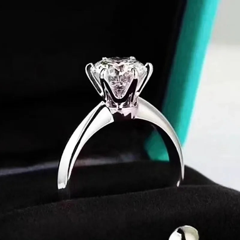 Vexaroa 925 Silver-Style Moissanite Solitaire Ring — Vexaroa product image 5