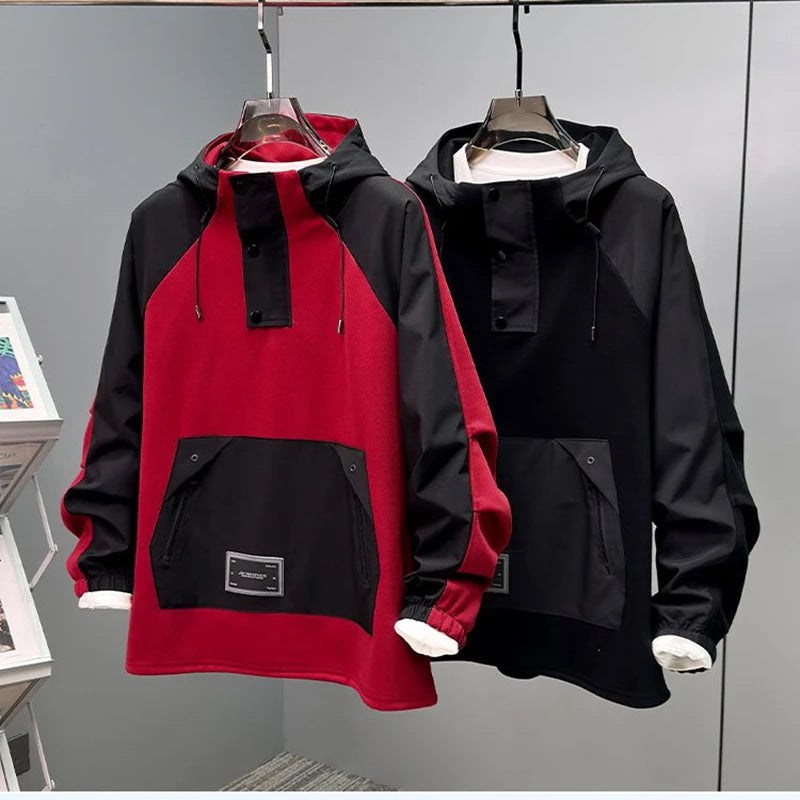 Vexaroa Oversized Multi-Pocket Workwear Hoodie for Men