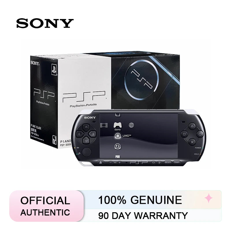 Sony PSP gaming console with packaging on a white background