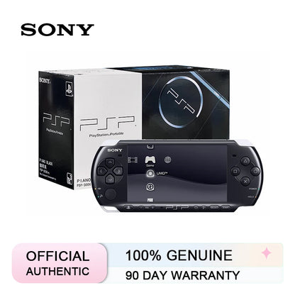 Sony PSP gaming console with packaging on a white background