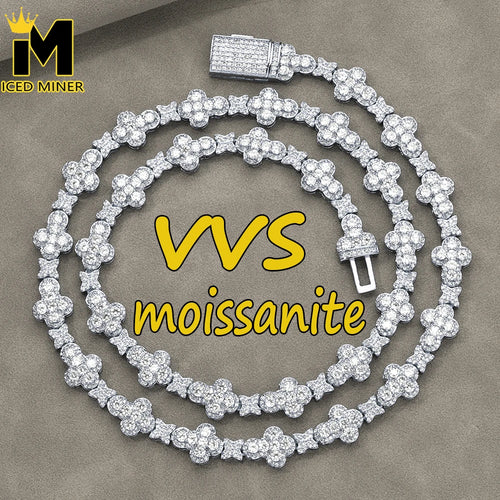 10mm Cross Star Moissanite Cuban Chain S925 | Vexaroa