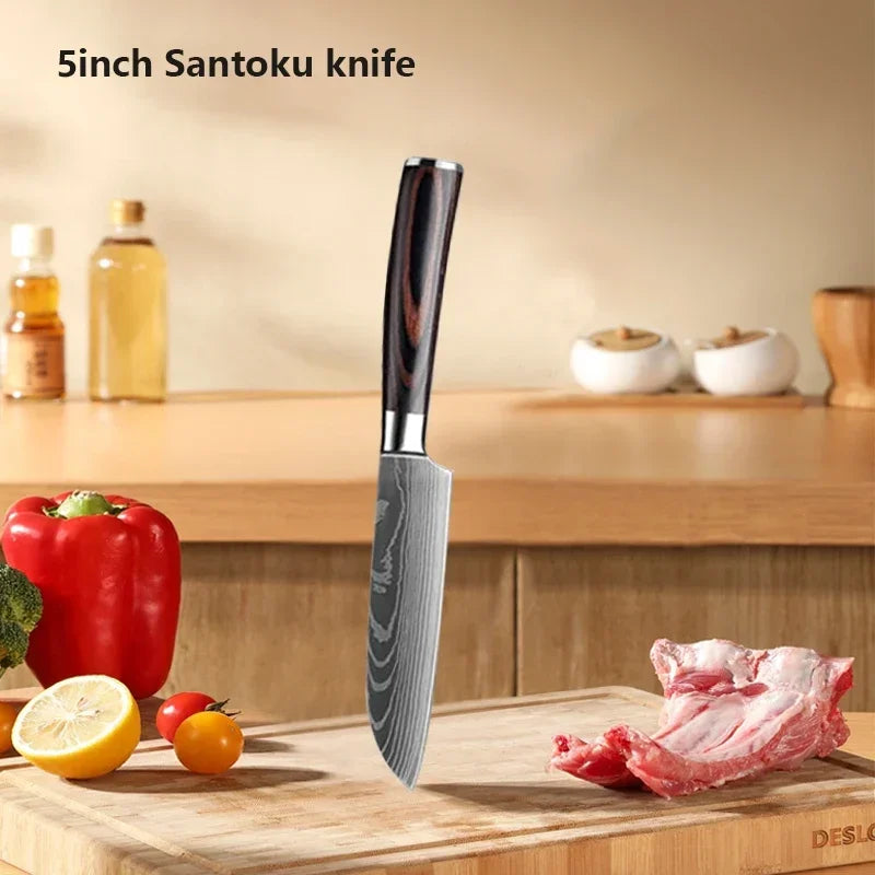 Vexaroa Professional Japanese Kitchen Knife Set with Covers