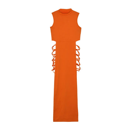 Vexaroa Criss Cross Cut Out Bodycon Dress | Mock Neck
