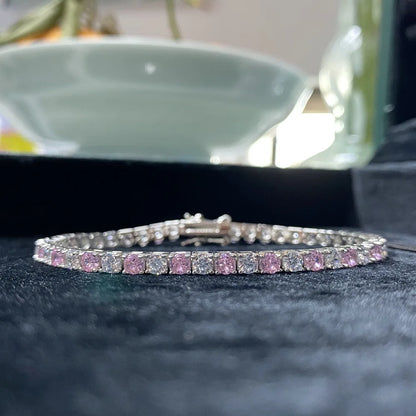 Vexaroa PT950 Platinum Rainbow Diamond Tennis Bracelet – Unisex