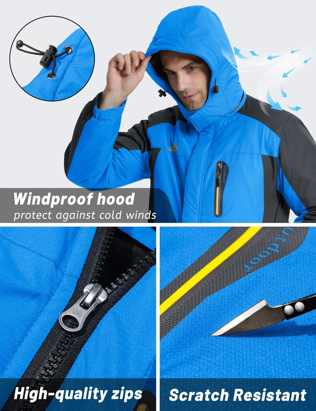 Vexaroa Men's Fleece-Lined Winter Parka