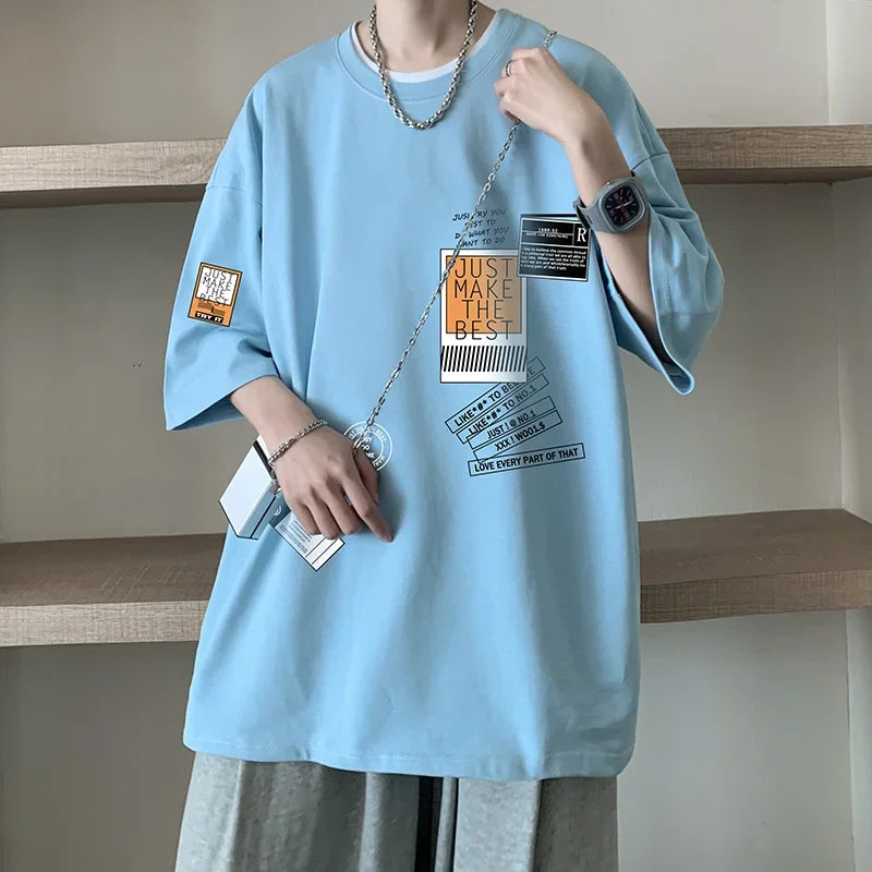 Vexaroa men's oversized letter graphic T-shirt product image 2