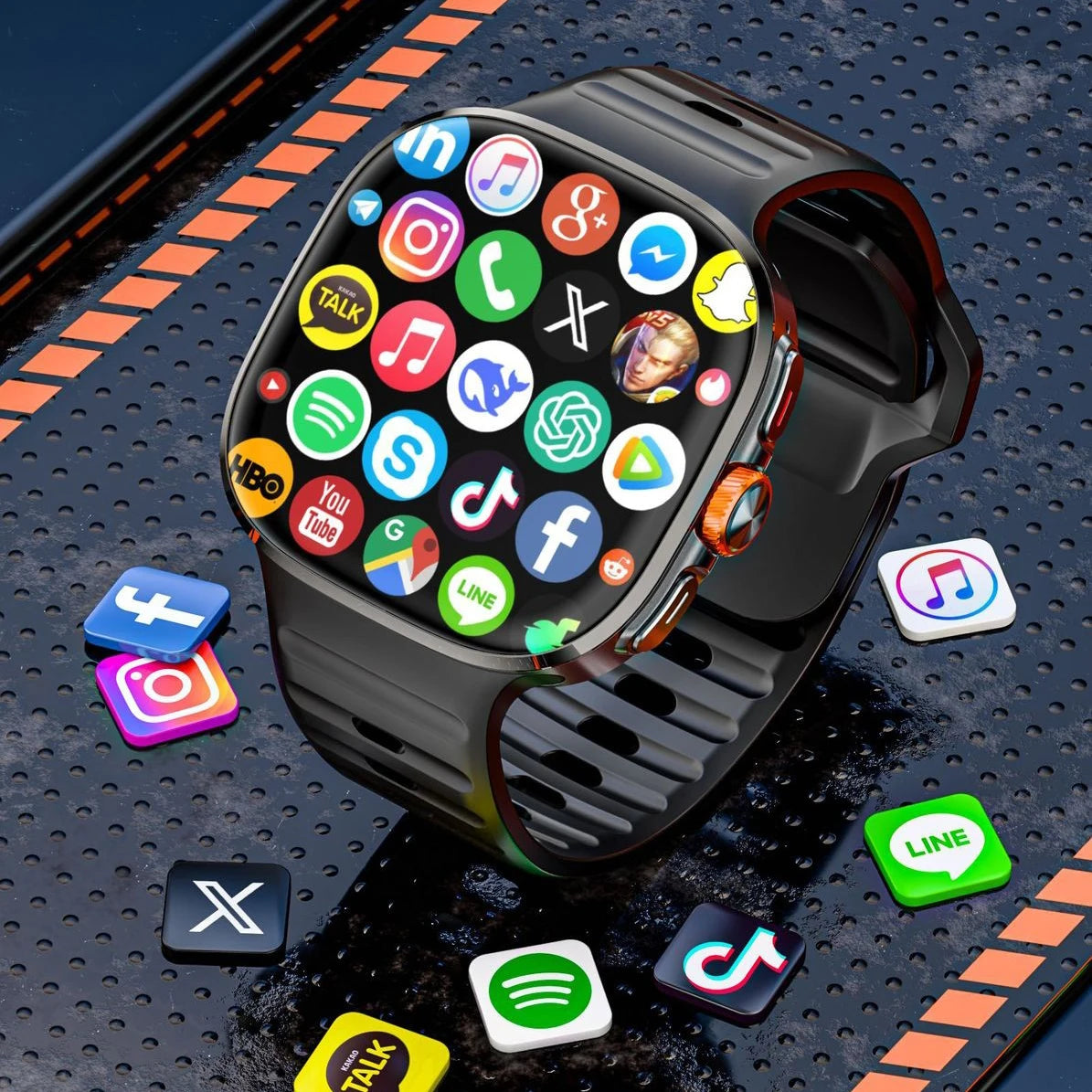 4G NFC GPS Android Smart Watch 2.16 AMOLED 480x480 HD Screen 3G+32G Rotating Camera Wifi Video Calls Fitness Tracker