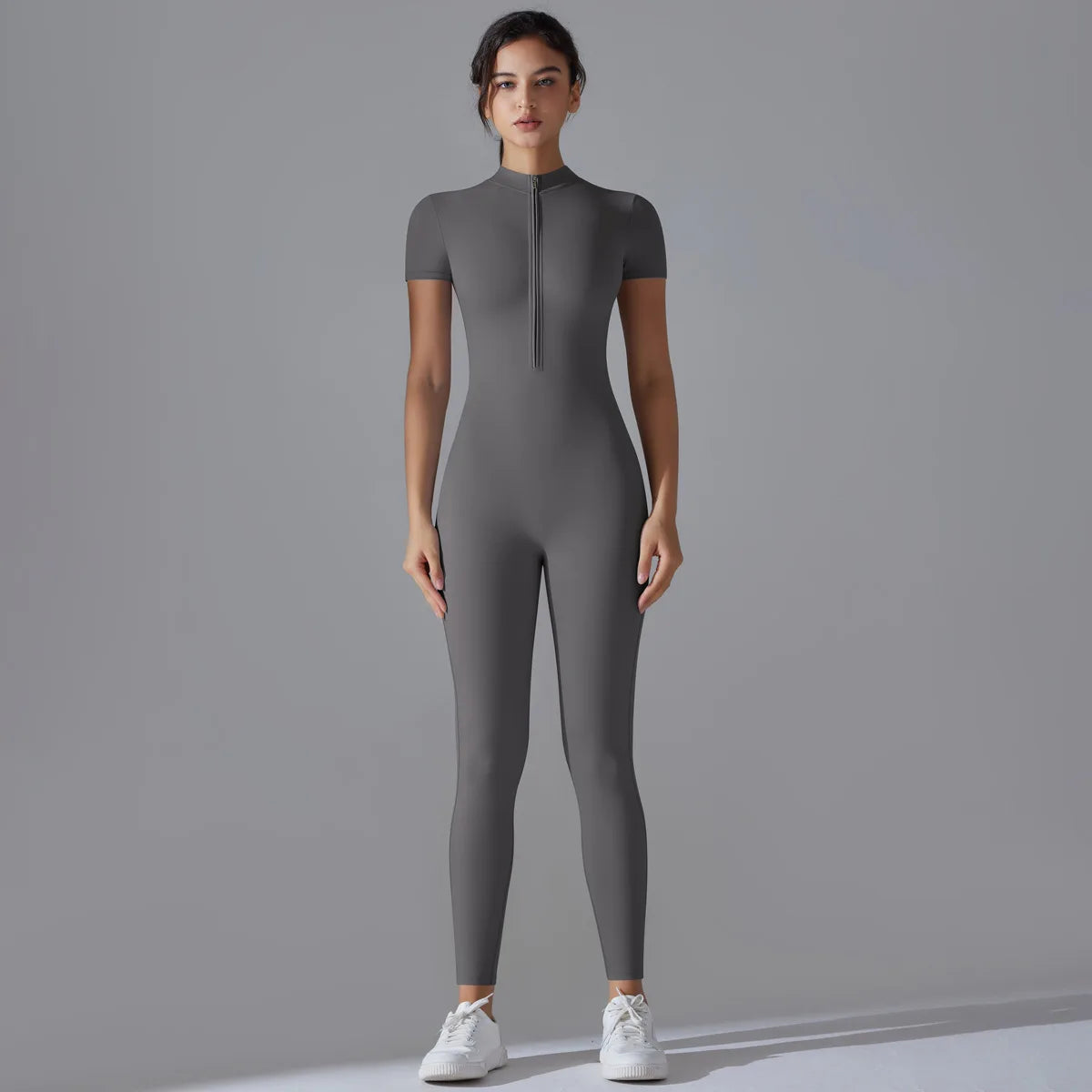 Vexaroa Women's Zipper Yoga Jumpsuit | Quick-Dry Fitness Suit