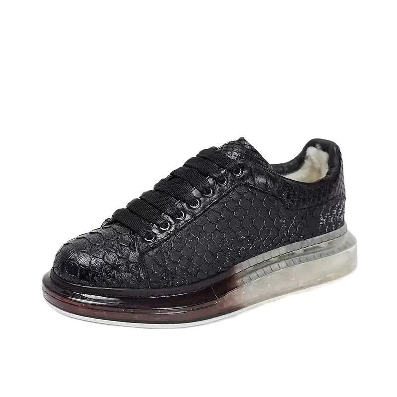 Black textured sneaker on a white background