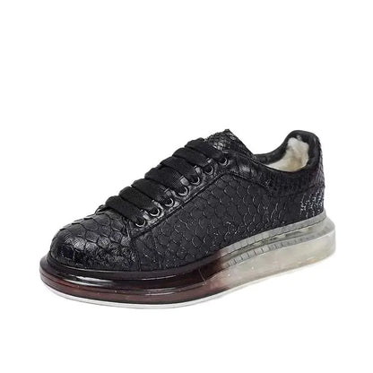 Black textured sneaker on a white background
