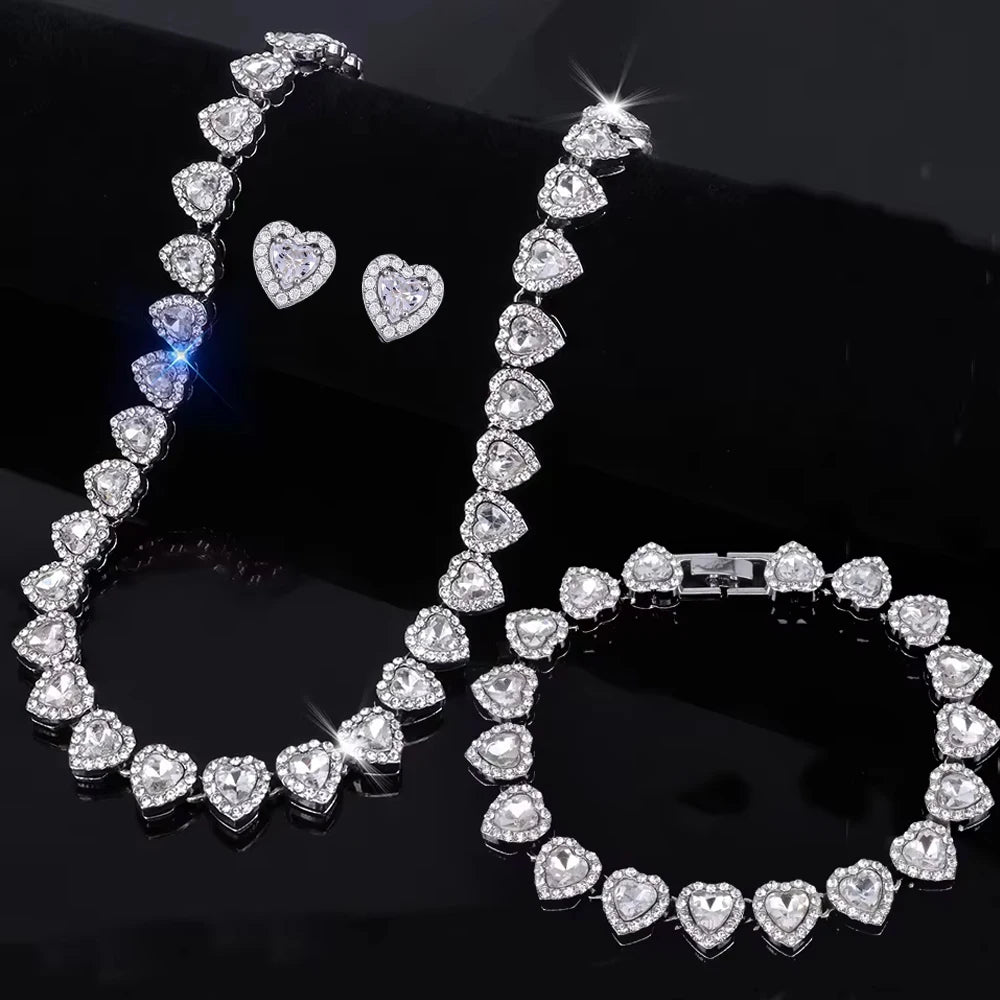 Vexaroa Heart Rhinestone Tennis Chain Jewelry Set — Vexaroa product image 20