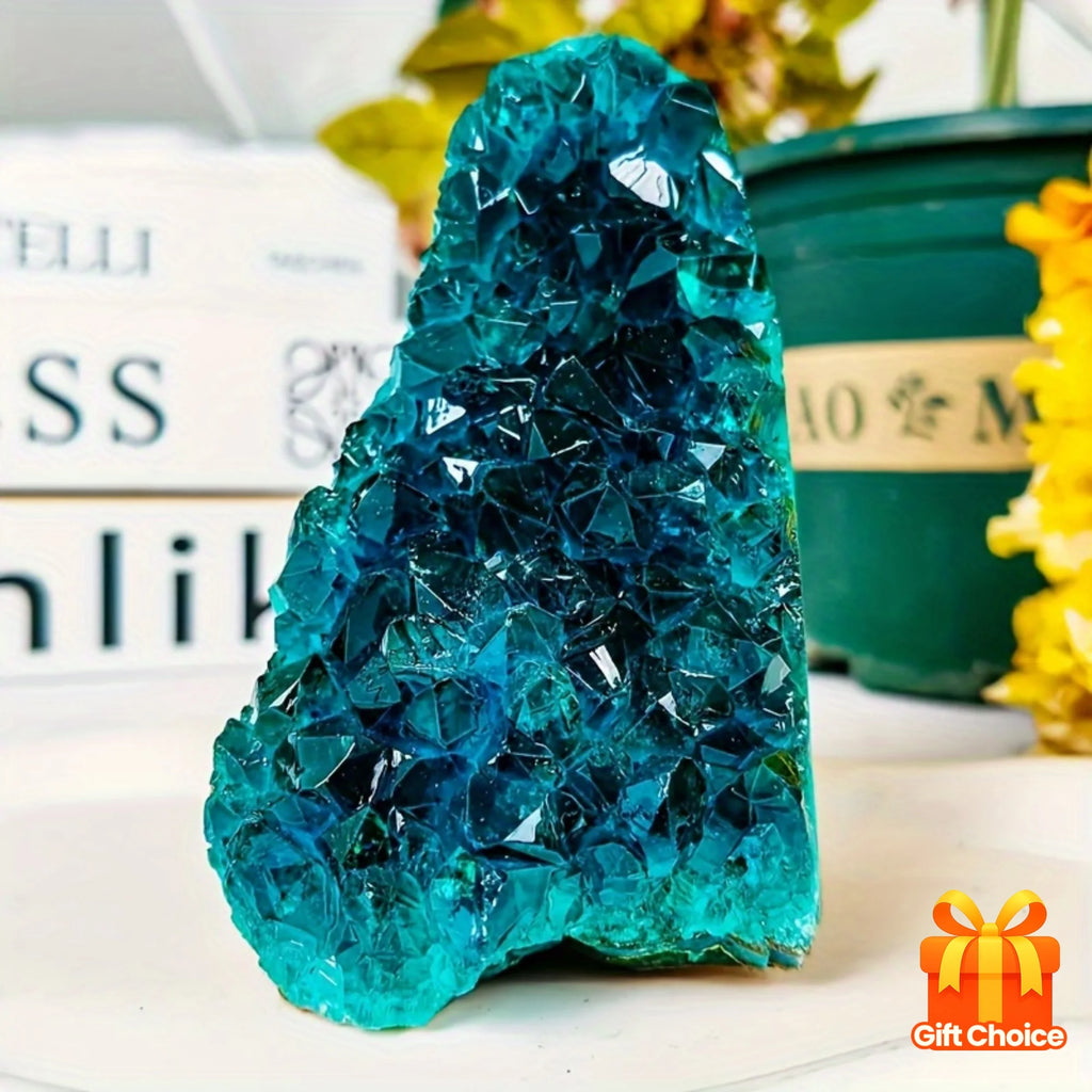 Vexaroa blue crystal cluster display specimen