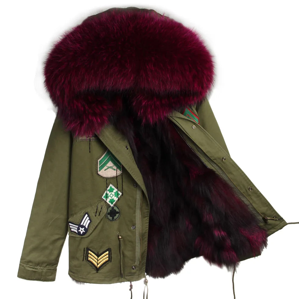 Winter Jackets For Women's Jacket Natural Real Fur Coat Fox Fur Collar Inner Fur Parkas Female Cold Coat