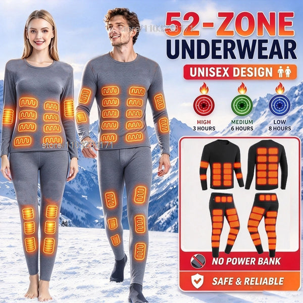 52 Areas Electric Heated Underwear Skiing Heated Skiing Underwear Snowboarding Thermal Underwear Women Men Heating Jacket