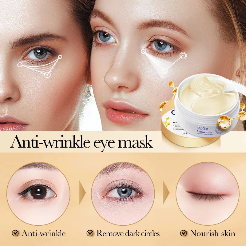 Vexaroa Crystal Collagen Eye Masks – Dark Circles, Sadoer, 60 Pcs