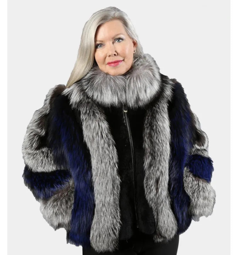 Women's Real Fox Fur Winter Jacket | Vexaroa