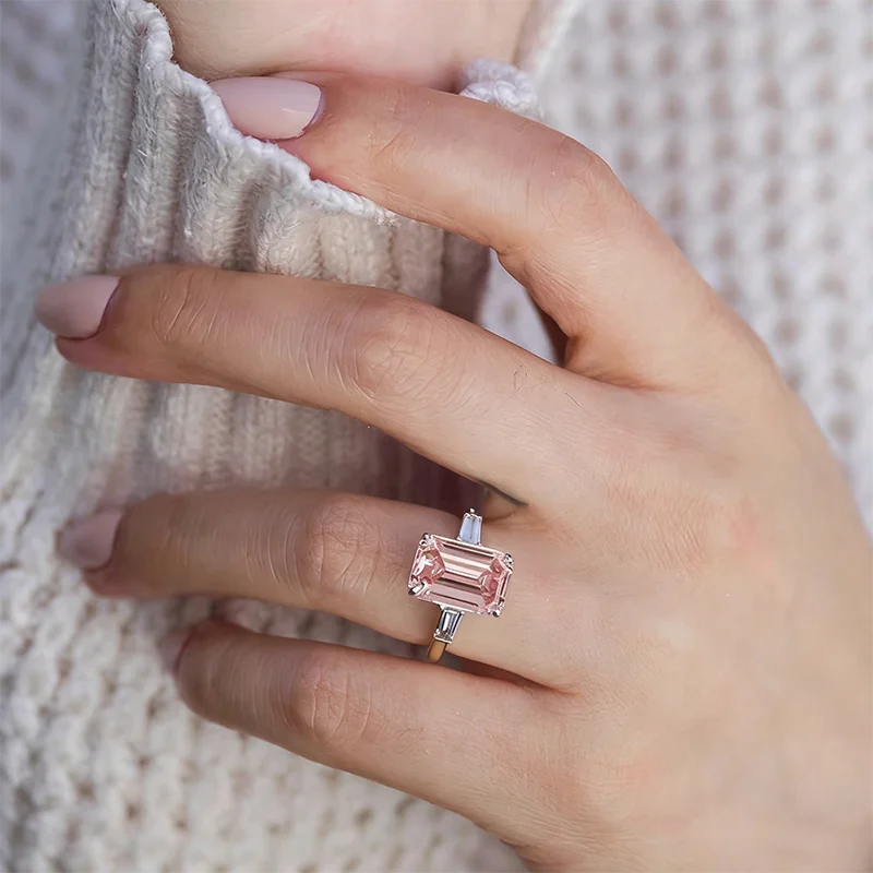 Vexaroa 2ct Pink Emerald-Cut Lab Diamond Ring - product image 4
