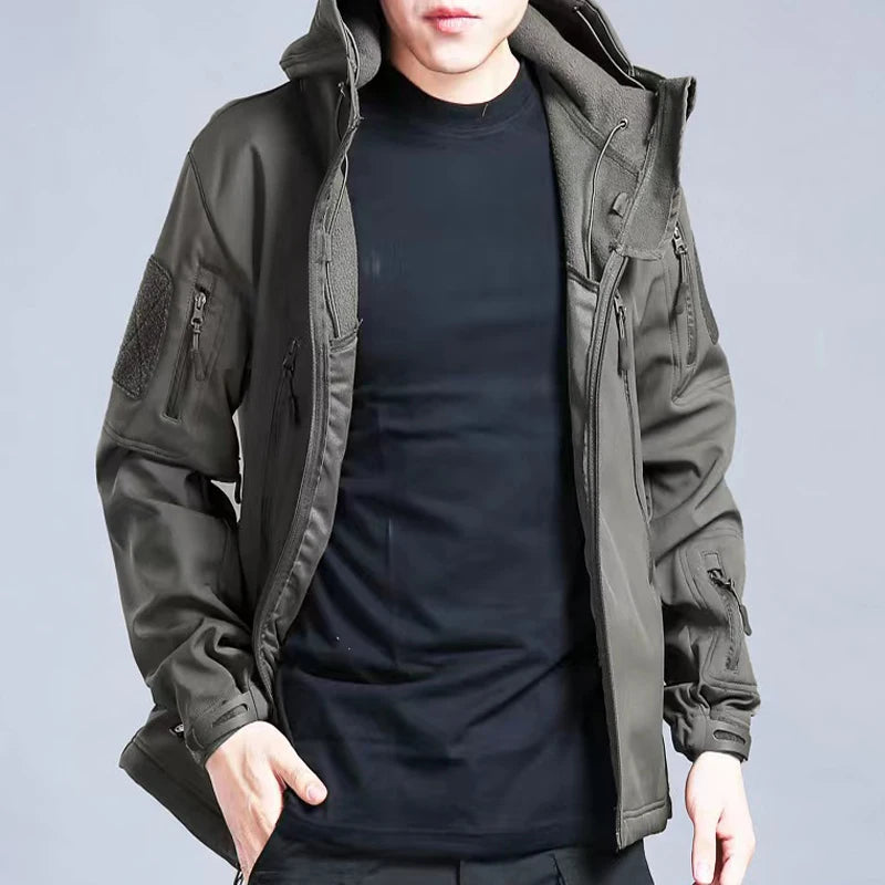 Vexaroa Men's Softshell Fleece Jacket Windproof Outdoor M-5XL