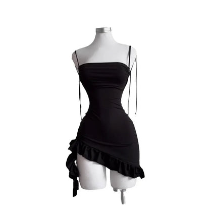Vexaroa Backless Lace-Up Bodycon Mini Dress