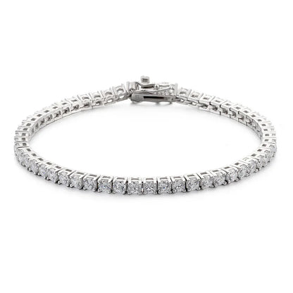 Colored Tennis Bracelet, Moissanite or Zircon, 925 Silver | Vexaroa.