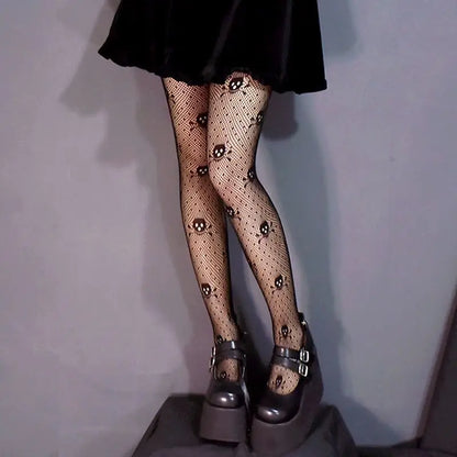 White Stocking Hot Tights Classic Hollowed Out Lace Mesh Stockings Bottomed Pantyhose