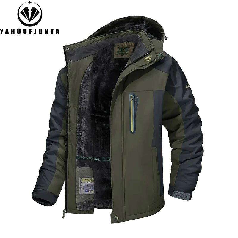 Vexaroa Men's Fleece-Lined Hooded Winter Jacket