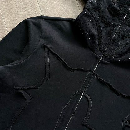 Glo Gang The Glory Full Zip Hoodie Embroidered Hot Diamond Hooded Sweater