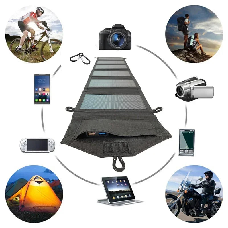 Vexaroa foldable 20W USB solar panel charger – product view 3