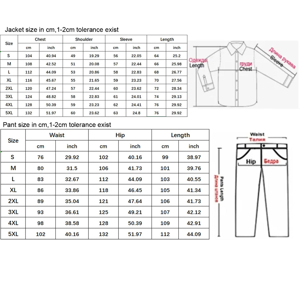 Vexaroa Men's SoftShell Fleece Jacket & Pants Windproof Set