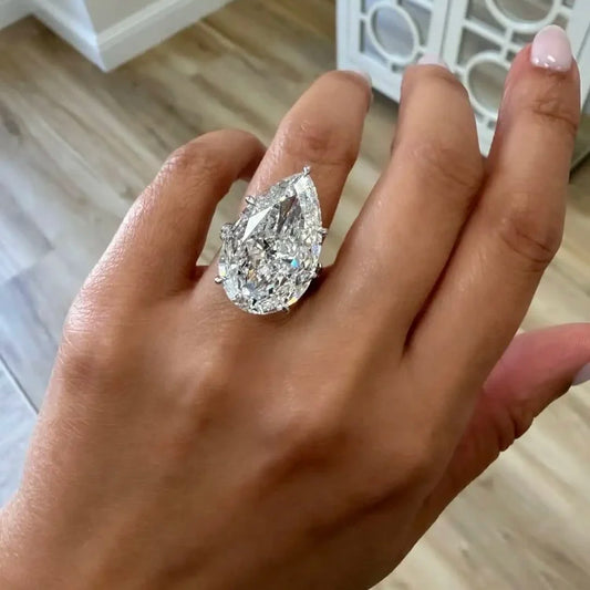 ANSTER Lab Grown Diamond Pear Cut IGI D VVS1 Loose Diamond 20ct 30ct CVD Big Carat Lab Diamond Customized Fine Engagement Ring