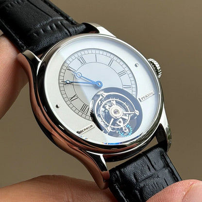 Vexaroa Coaxial Tourbillon Men's Sapphire Watch, Natural Stone Dial