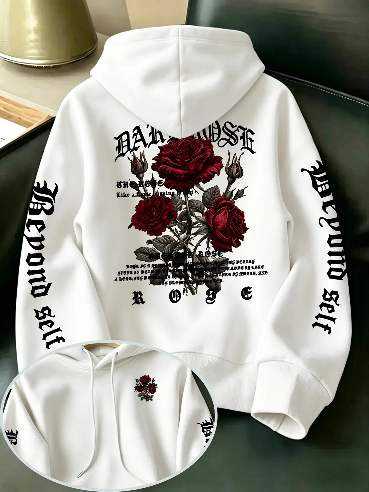 Vexaroa Gothic Rose Graphic Hoodie