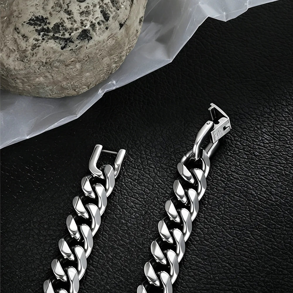 Vexaroa Polished Stainless Steel Cuban Link Bracelet — Vexaroa product image 3