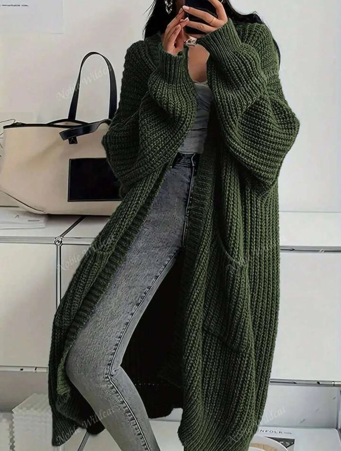 2026 Autumn Winter New Style Knitted Cardigan Women Casual Loose Fit Long Sleeve Chunky Sweater Coat Elegant Outwear for Daily W