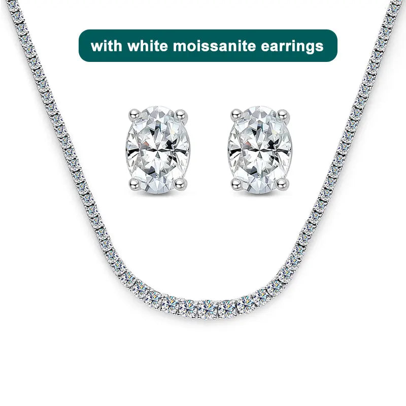 Moissanite Tennis Necklace for Women, 925 Sterling Silver | Vexaroa.