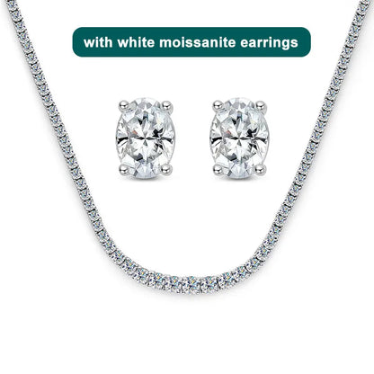 Moissanite Tennis Necklace for Women, 925 Sterling Silver | Vexaroa.
