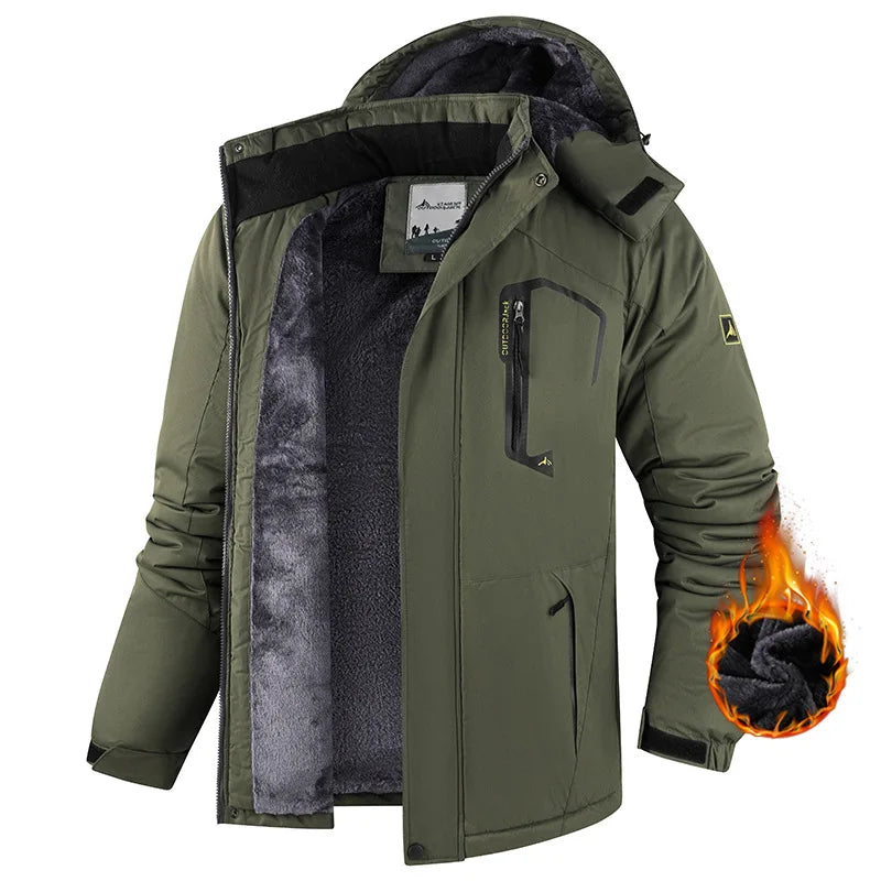 New Men's Winter Thermal Ski Jacket Windproof Waterproof Climbing Coat Fleece Lined Outdoor Parka Winter Jacket for Men Woman