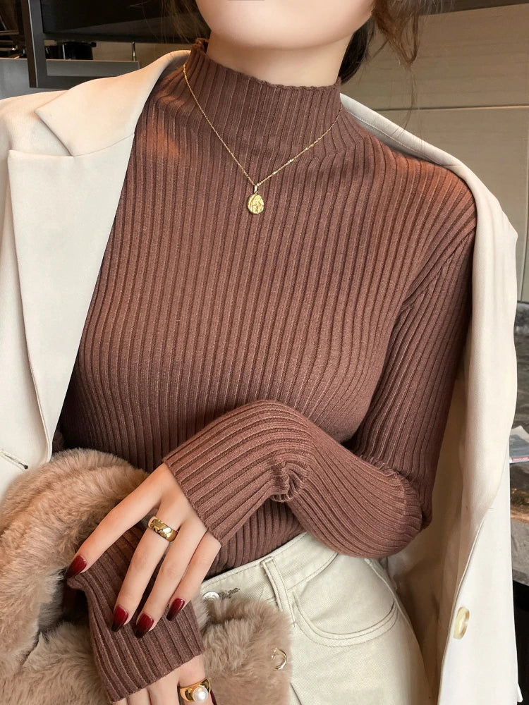 Vexaroa Womens Slim Turtleneck Knit Sweater product photo, view 2