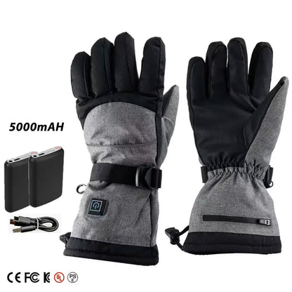 Vexaroa Electric Heated Ski Gloves 5000mAh Waterproof Winter