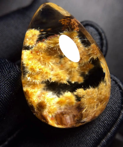 Natural Gold Rutilated Quartz Pendant Rutilated Quartz Jewelry 31.7*22*16.6mm Flower Sun Men Women Brazil AAAAAAA