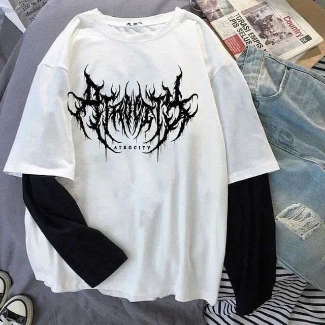 Vexaroa Women's Gothic Graphic Long Sleeve T-Shirt