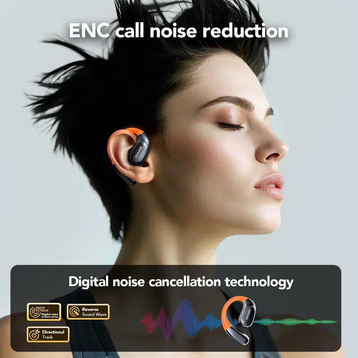 Vexaroa HTC NE27 wireless AI translator earbuds with LCD touch case